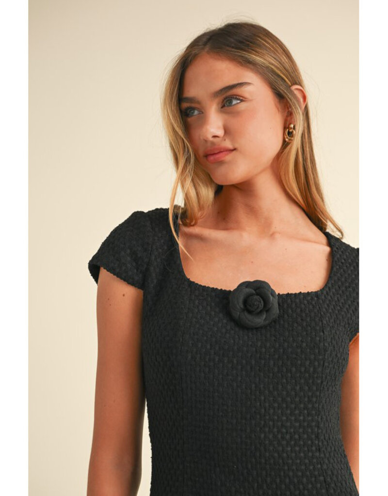 Mable Black Tweed Mini Dress