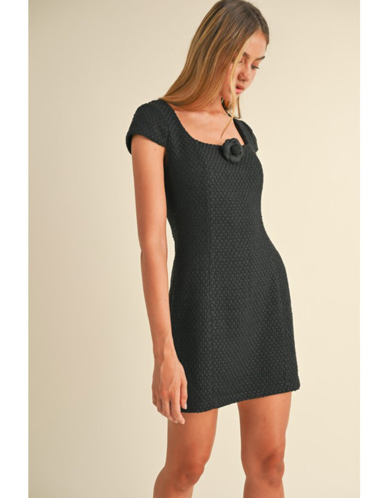 Mable Black Tweed Mini Dress