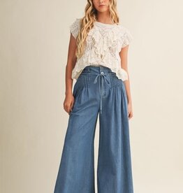 Mustard Seed Wide Leg Pintuck Trousers