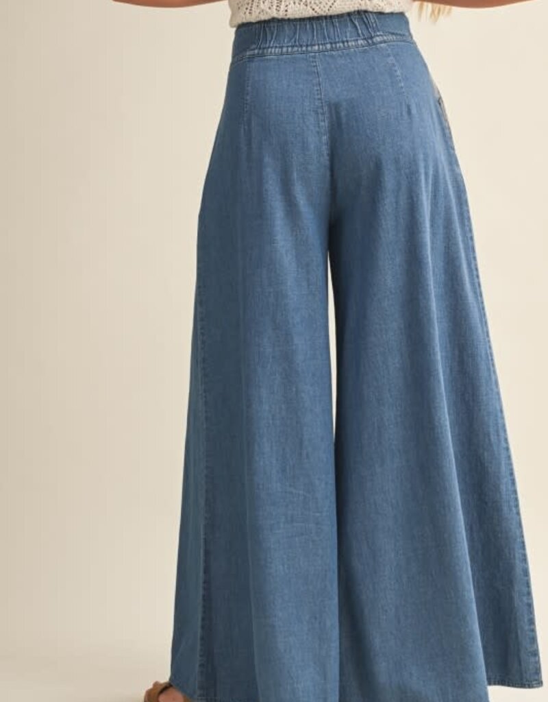 Mustard Seed Wide Leg Pintuck Trousers