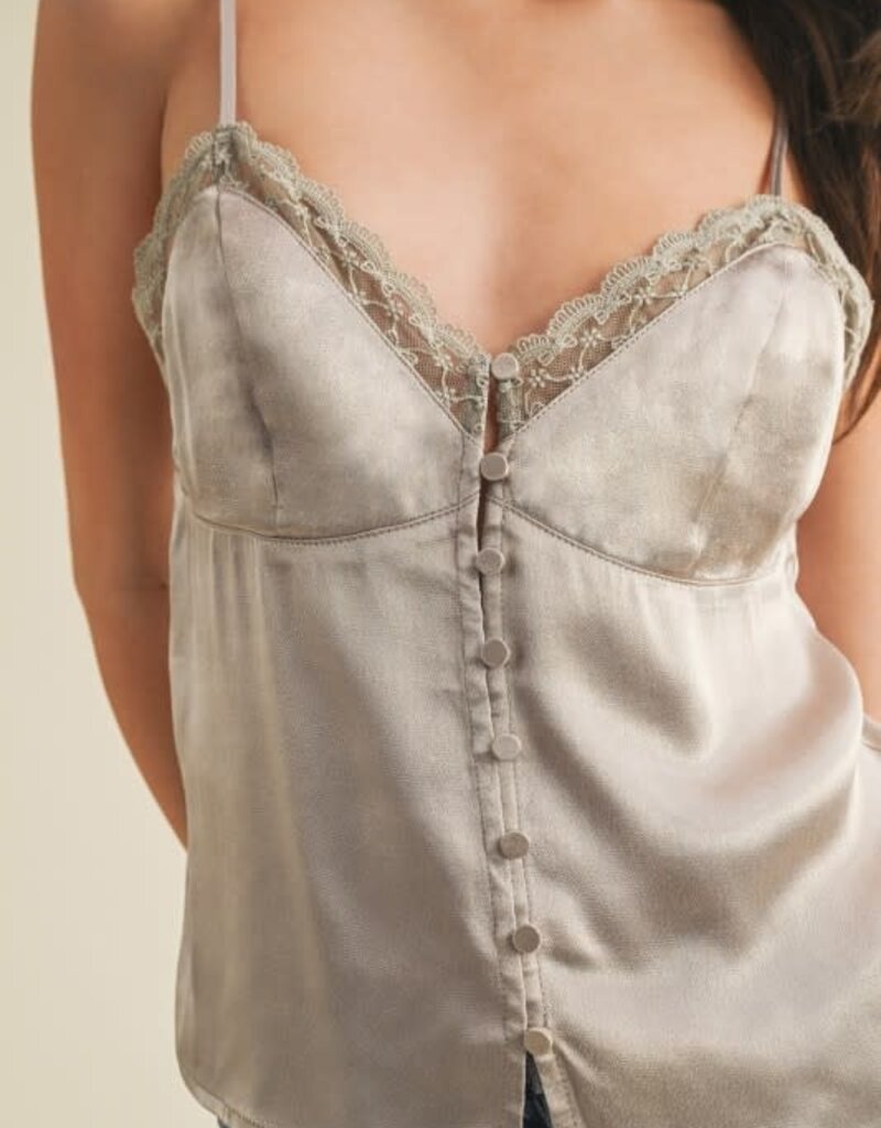 Mustard Seed Lace Silk Cami