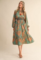 &Merci Paisley Print Midi Dress