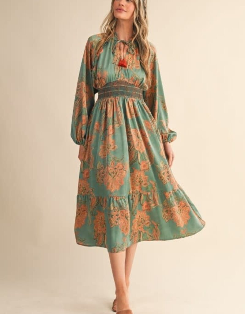 &Merci Paisley Print Midi Dress