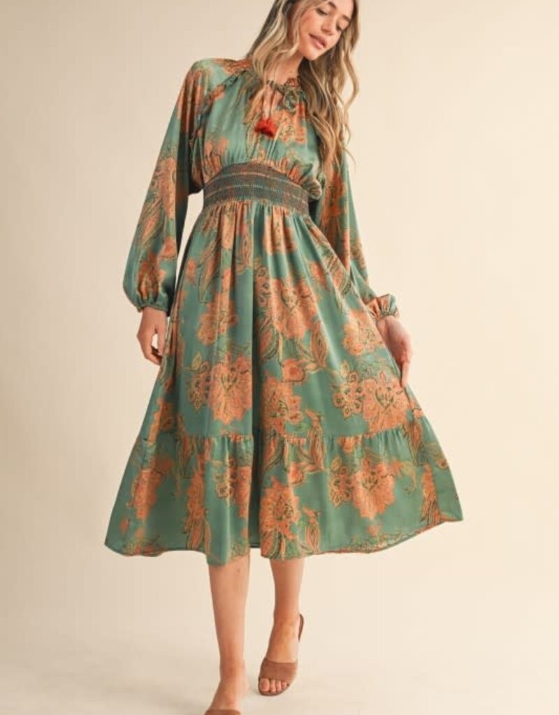 &Merci Paisley Print Midi Dress