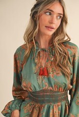 &Merci Paisley Print Midi Dress