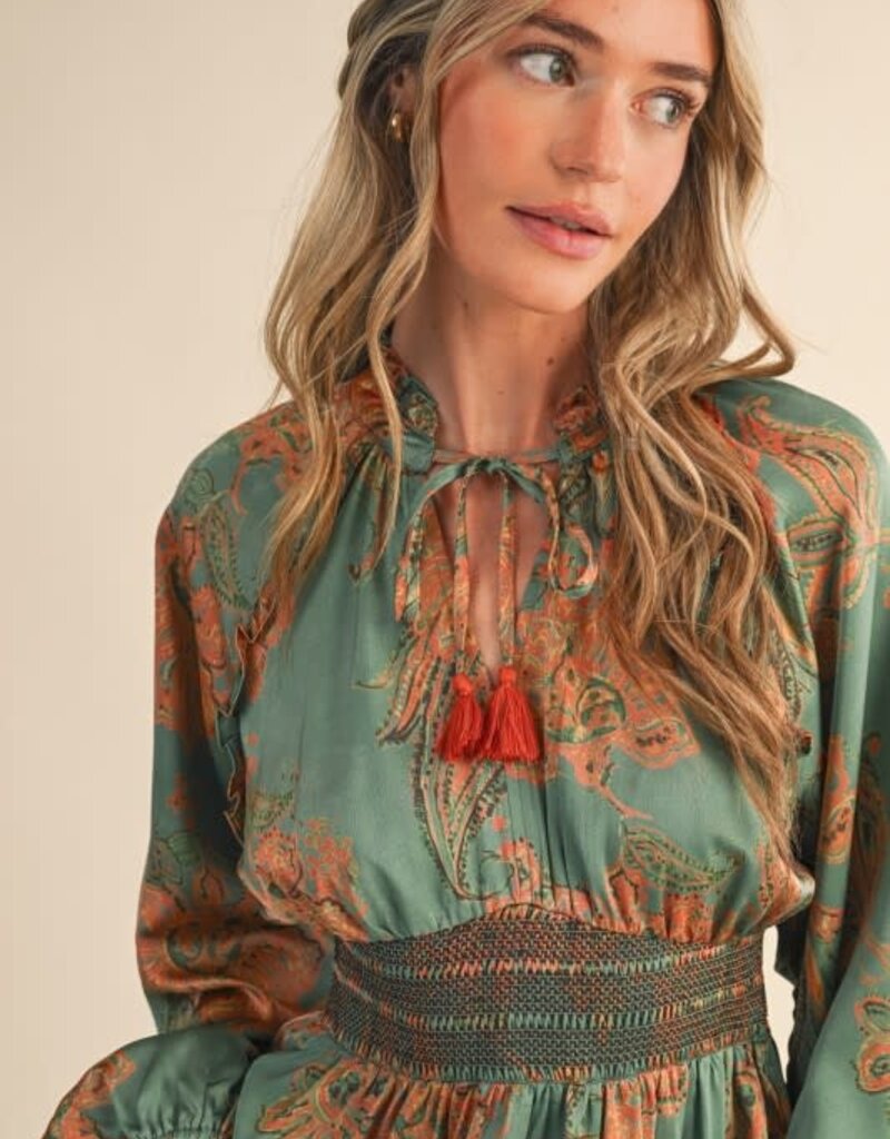 &Merci Paisley Print Midi Dress