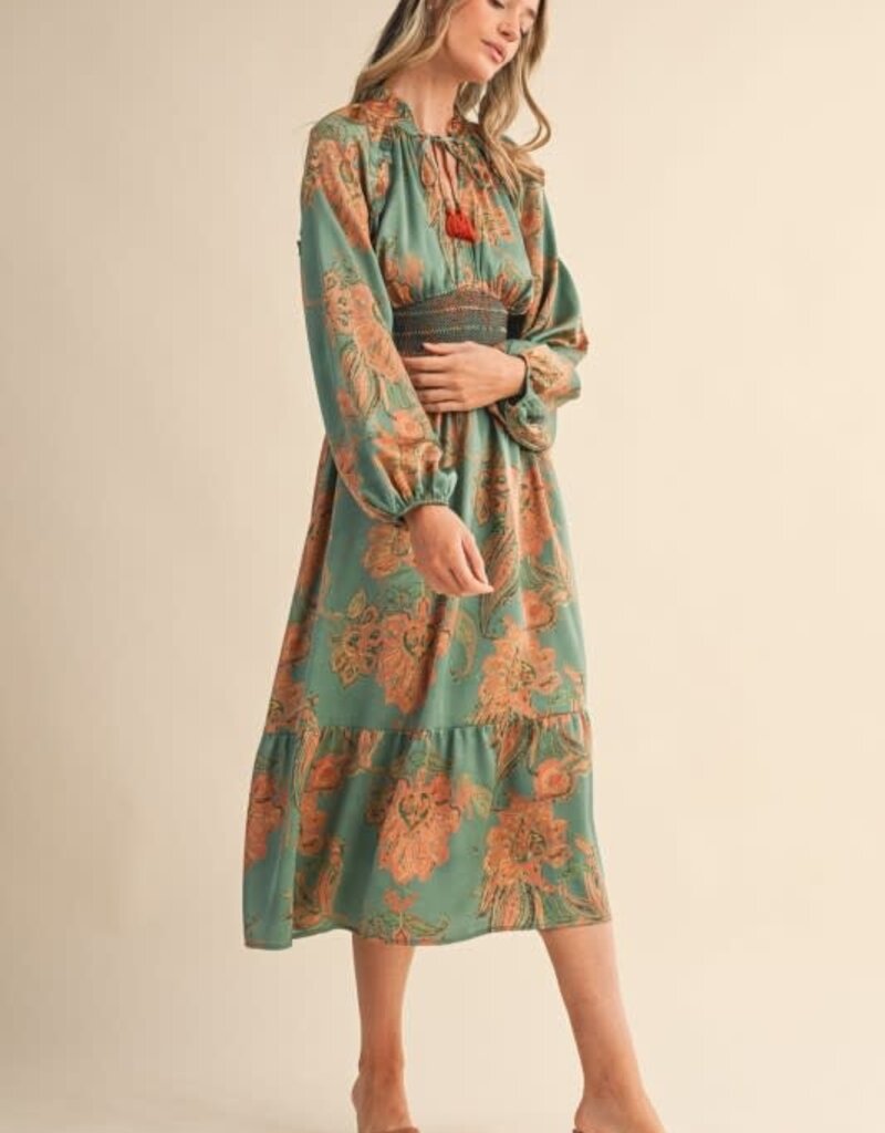 &Merci Paisley Print Midi Dress