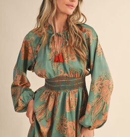 &Merci Paisley Print Midi Dress