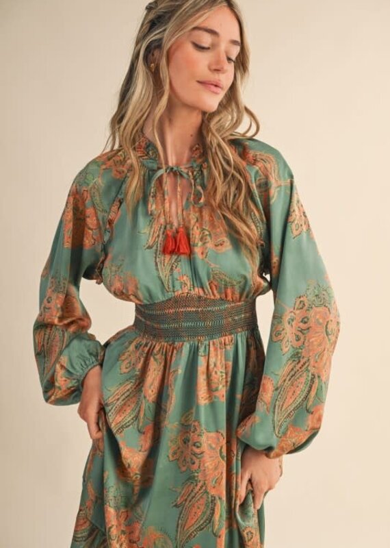 &Merci Paisley Print Midi Dress