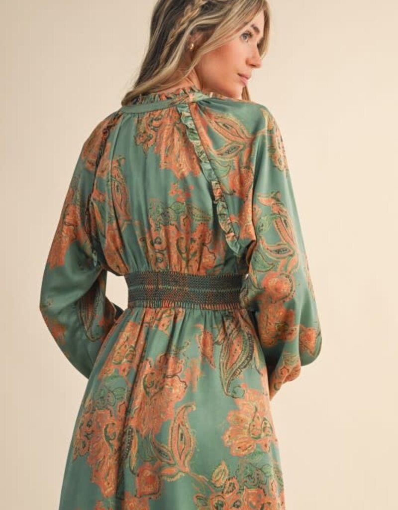 &Merci Paisley Print Midi Dress