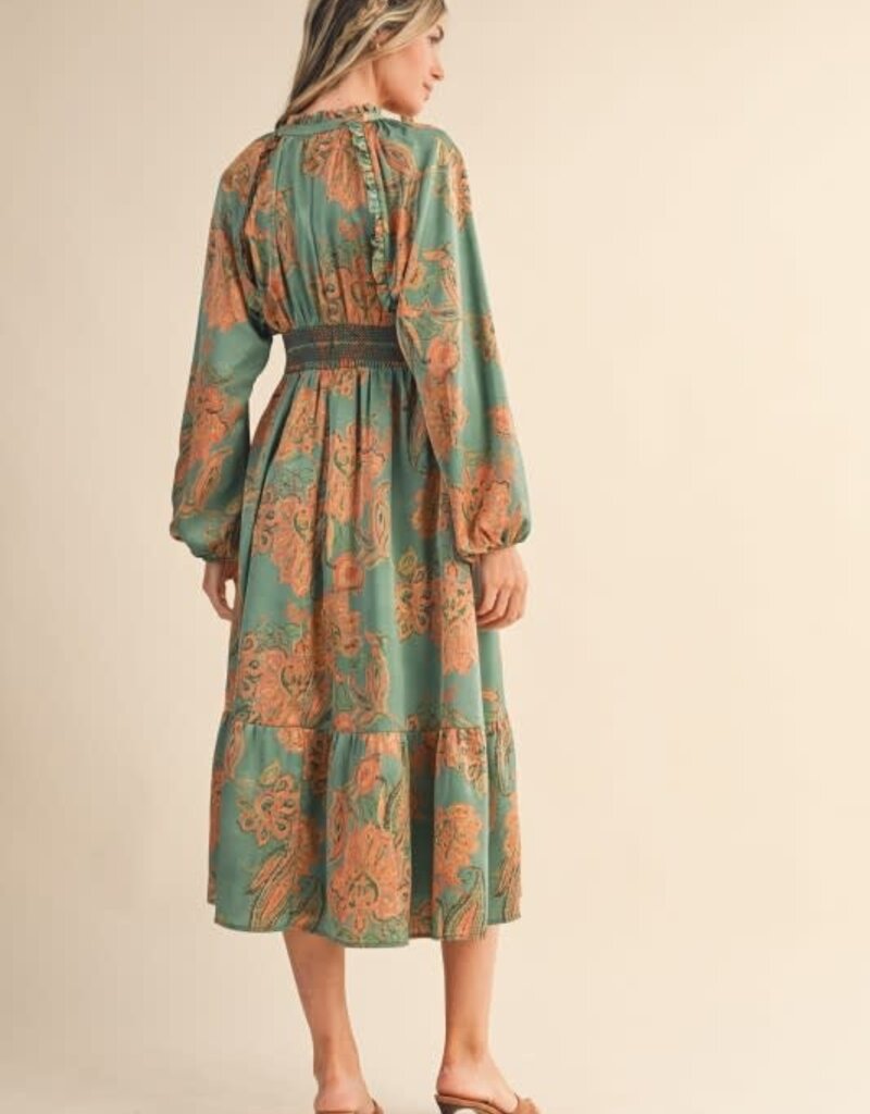 &Merci Paisley Print Midi Dress