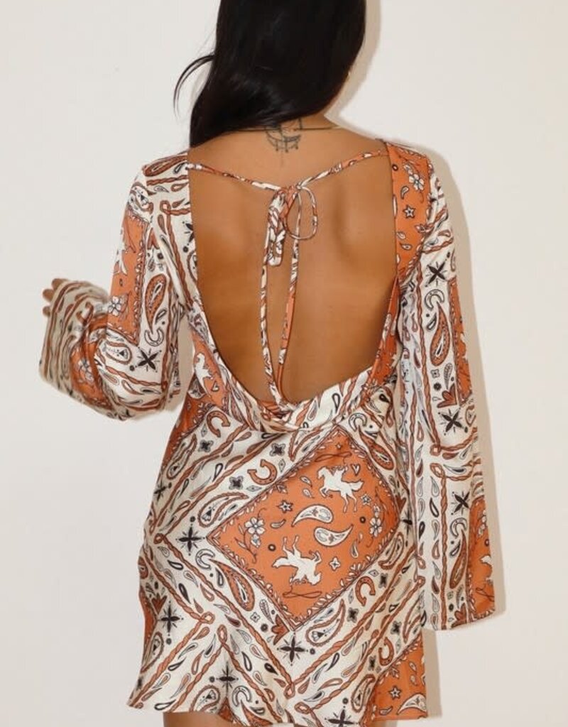 Bailey Rose Bandana Print Open Back Dress