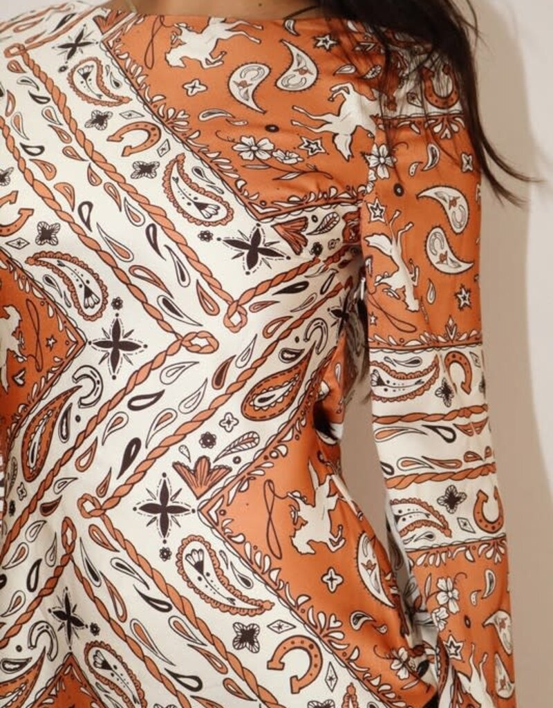 Bailey Rose Bandana Print Open Back Dress