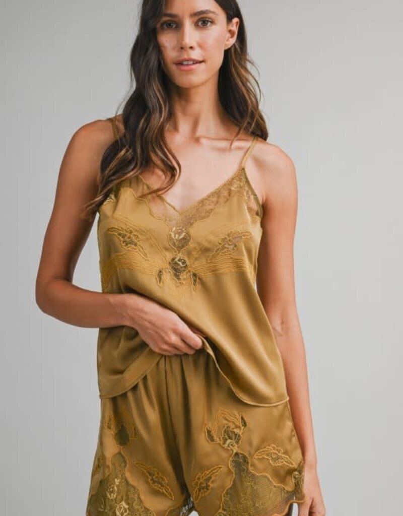 Mable Satin Lace Cami & Short Set