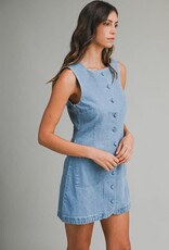 Mable Denim Button Mini Dress