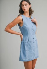 Mable Denim Button Mini Dress