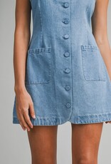 Mable Denim Button Mini Dress