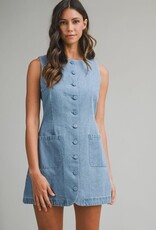 Mable Denim Button Mini Dress