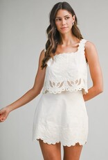 Mable Embroidered Crop Top & Mini Skirt Set