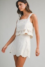 Mable Embroidered Crop Top & Mini Skirt Set