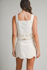 Mable Embroidered Crop Top & Mini Skirt Set