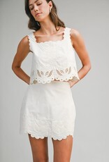 Mable Embroidered Crop Top & Mini Skirt Set