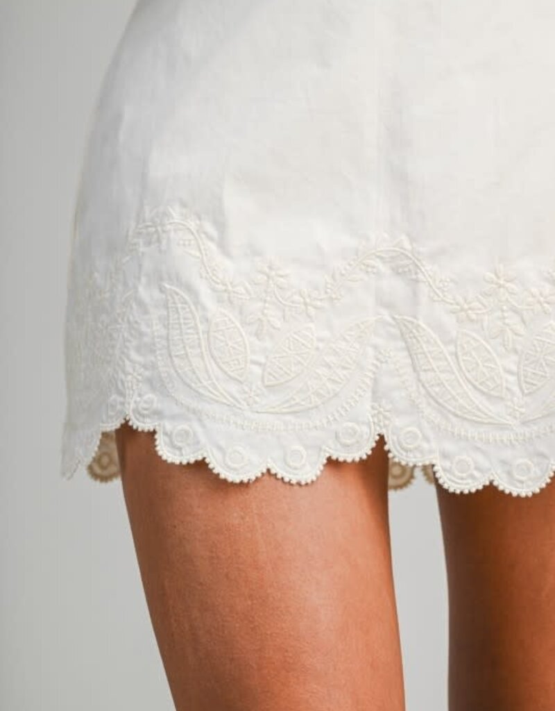 Mable Embroidered Crop Top & Mini Skirt Set