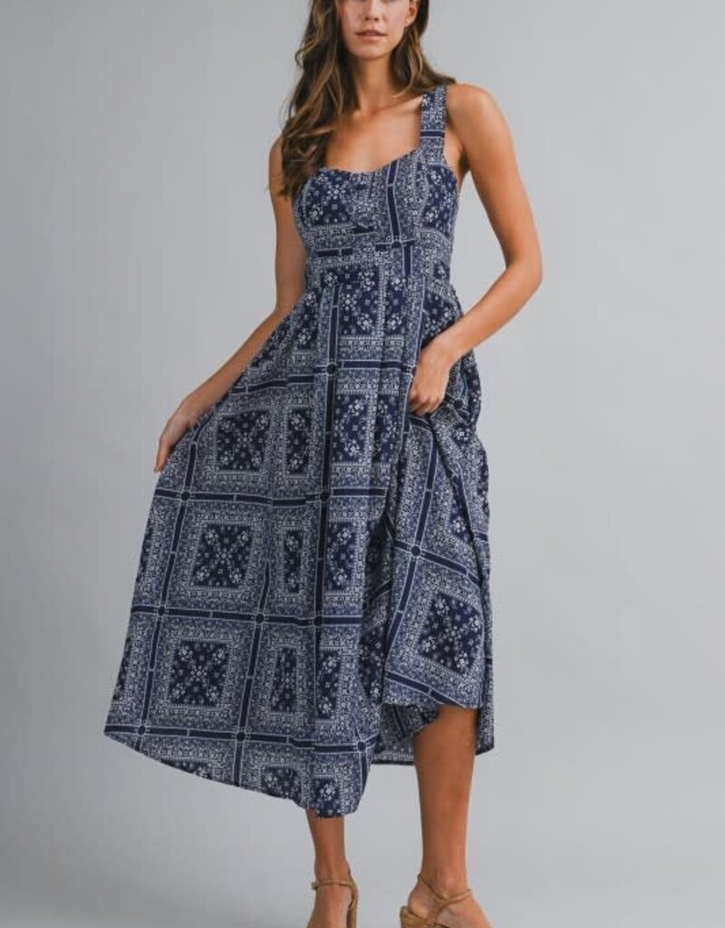 Mable Bandana Print Midi Dress