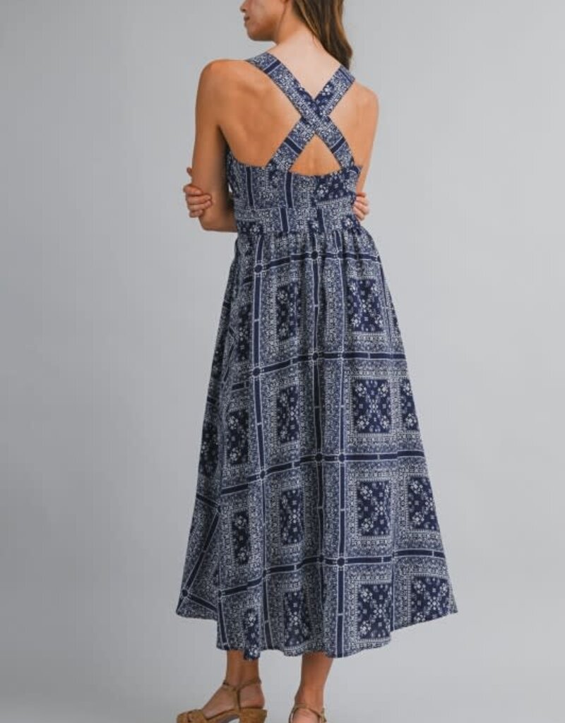 Mable Bandana Print Midi Dress