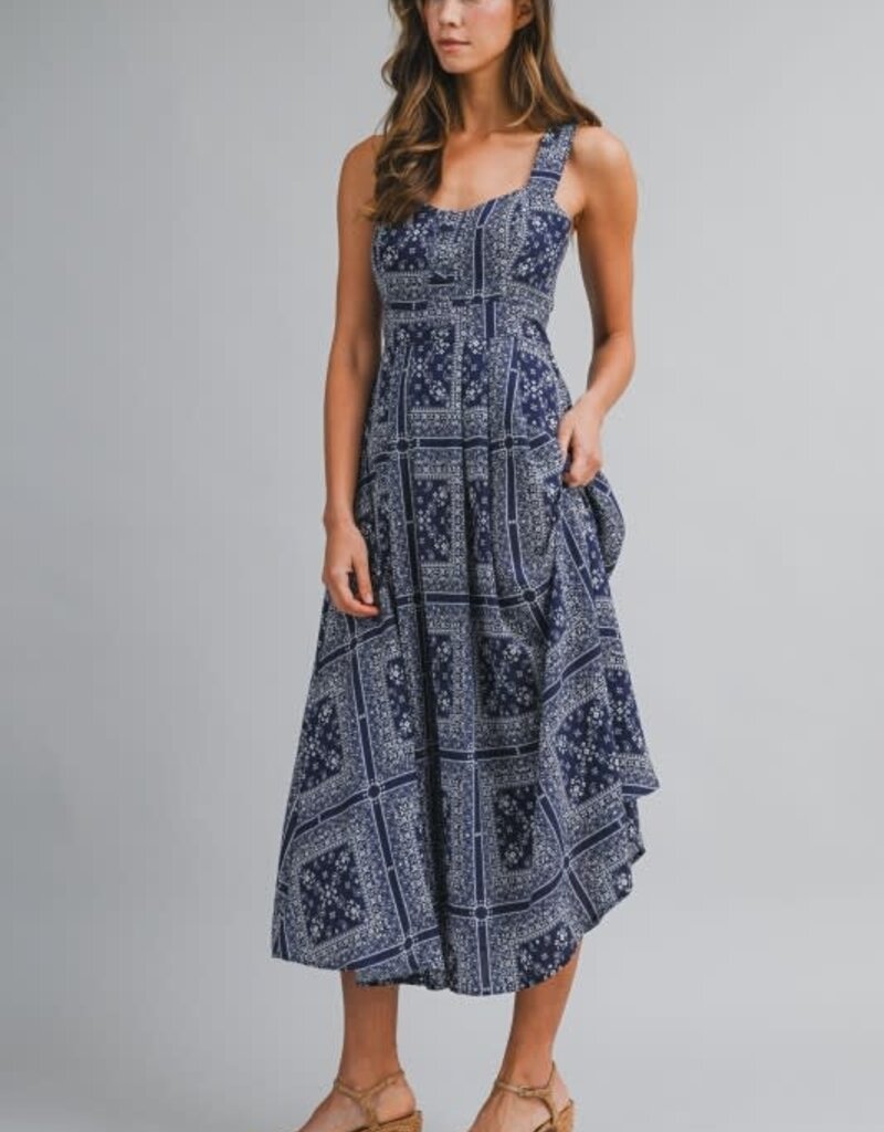 Mable Bandana Print Midi Dress