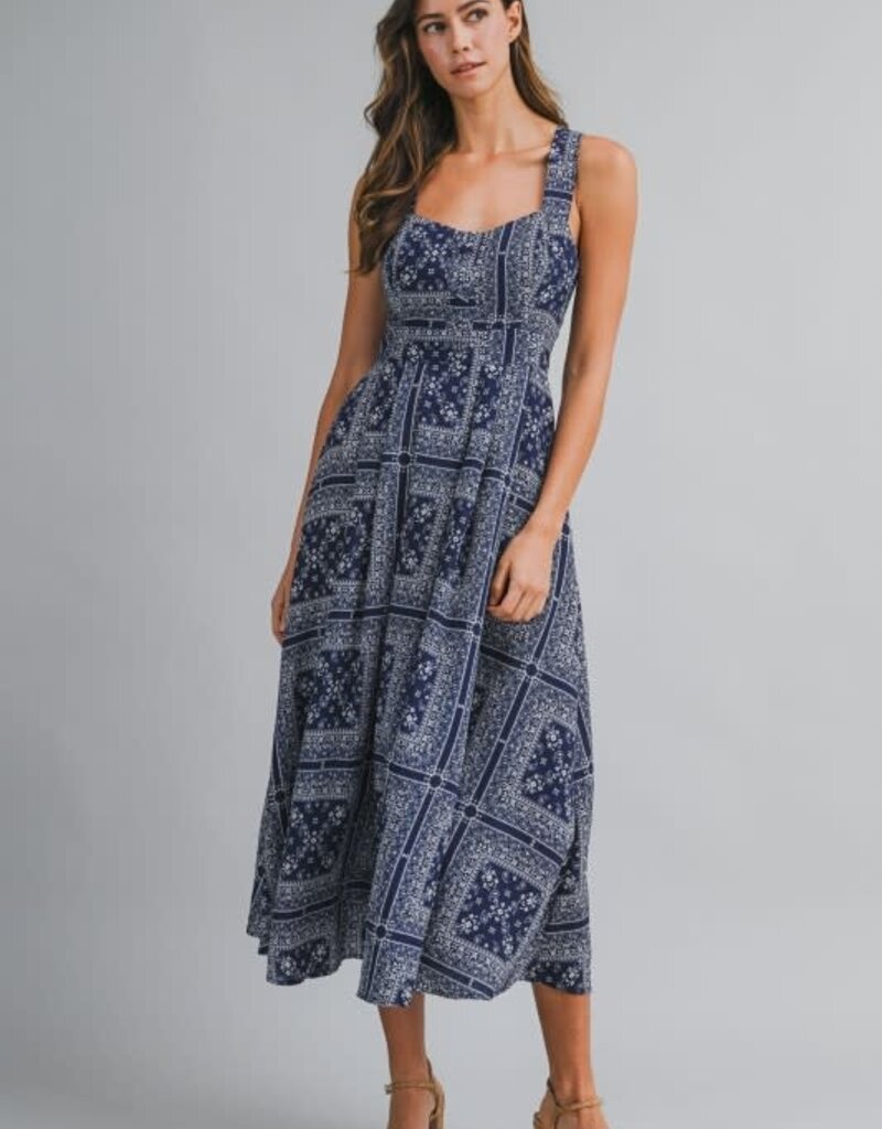 Mable Bandana Print Midi Dress