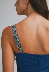 Mable Blue Embroidered Mini Dress