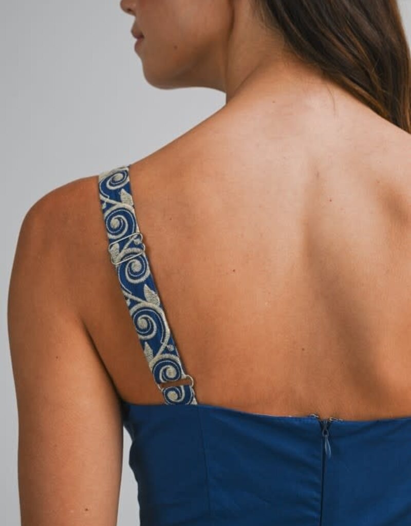 Mable Blue Embroidered Mini Dress