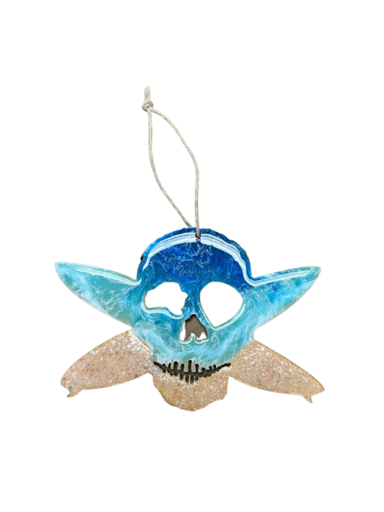 Resin Whalebone Skull Ornament