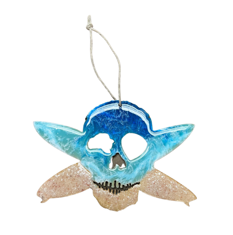 RESIN WHALEBONE SKULL ORNAMENT