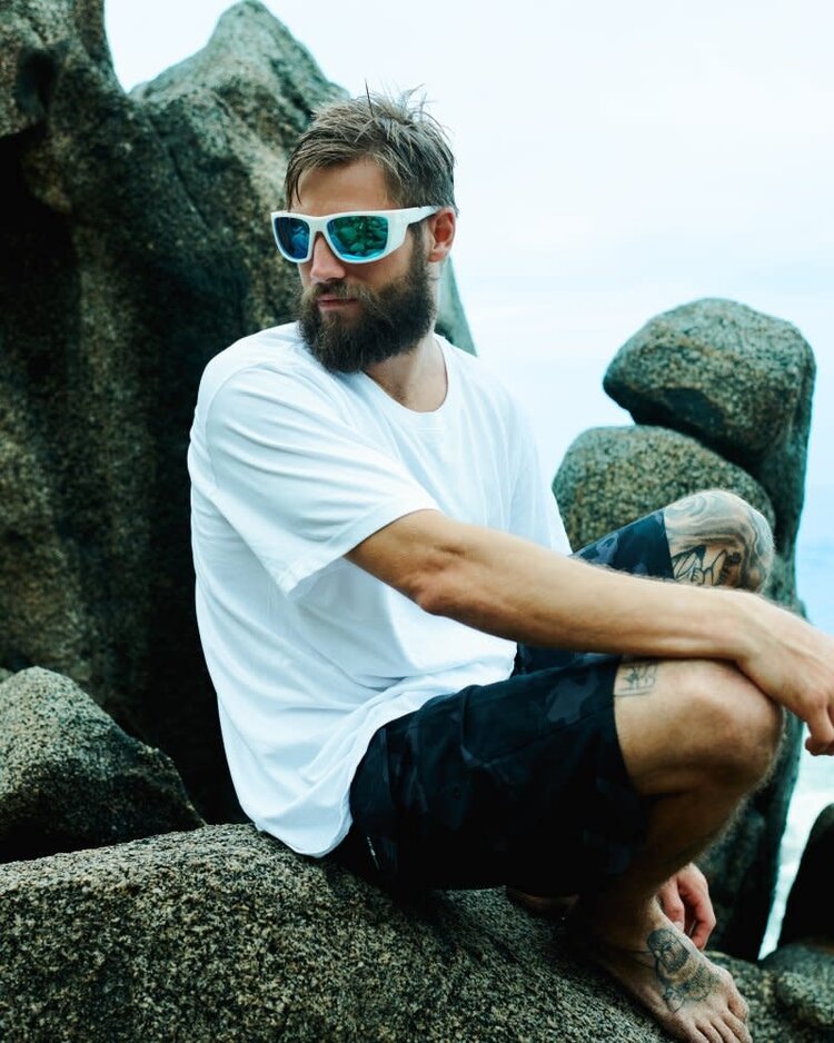 I-SEA GREYSON 2.0 WHITE RUBBER / BLUE MIRROR POLARIZED LENS