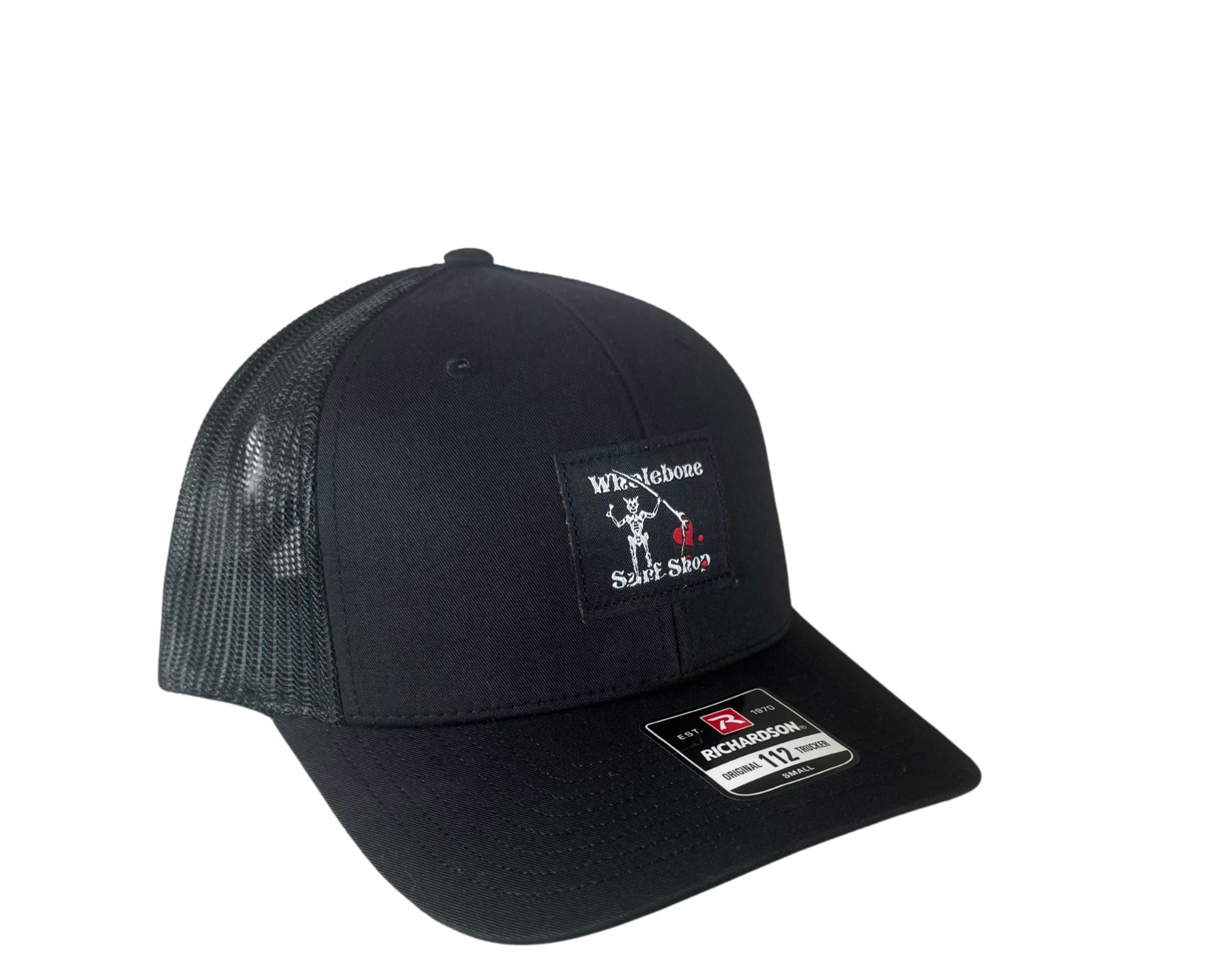 洋楽 on u sound patch cap black mesh BLACKBEARD PATCH 112 TRUCKER HAT - Whalebone Surf Shop