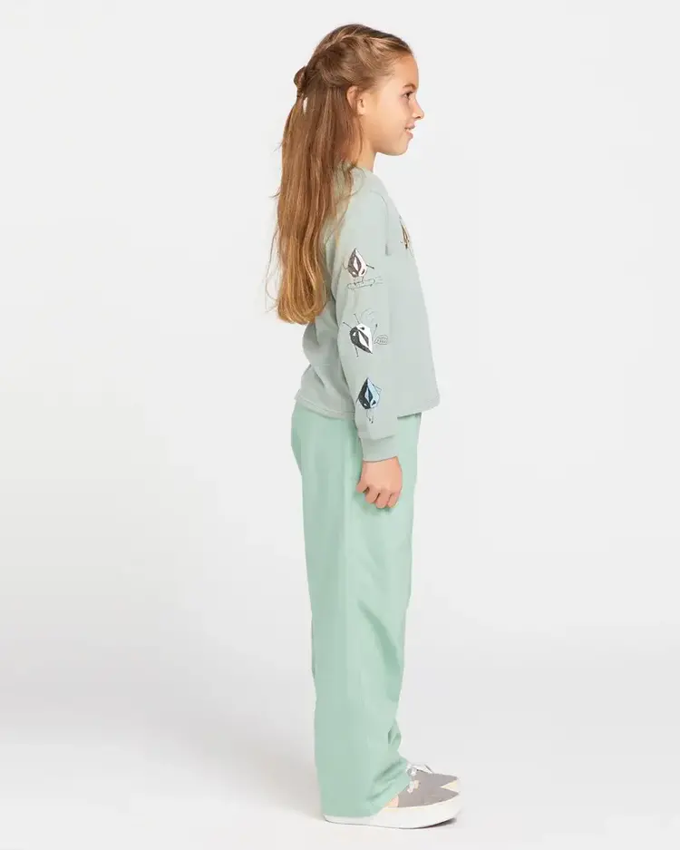 VOLCOM GIRLS  MADE FROM STOKE LONG SLEEVE TEE - SEA  SPRAY