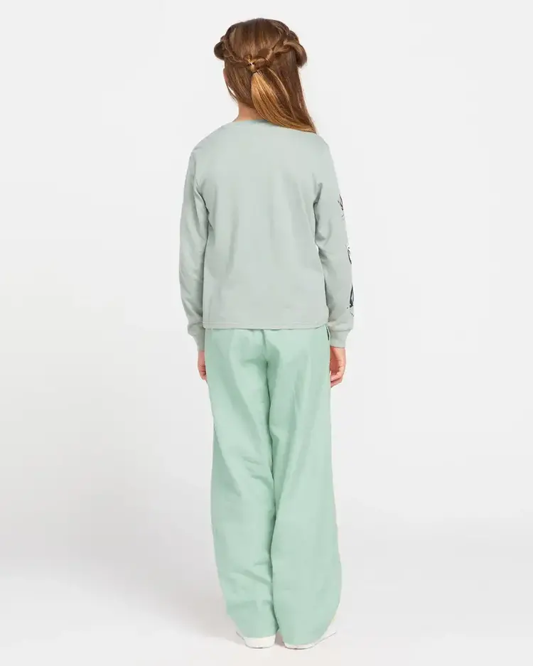 VOLCOM GIRLS  MADE FROM STOKE LONG SLEEVE TEE - SEA  SPRAY