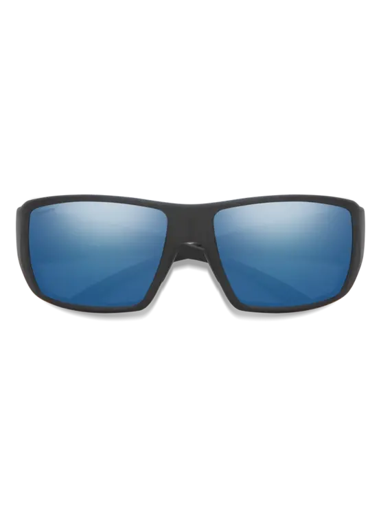 SMITH Guide's Choice Matte Black + ChromaPop Glass Polarized Blue Mirror Lens