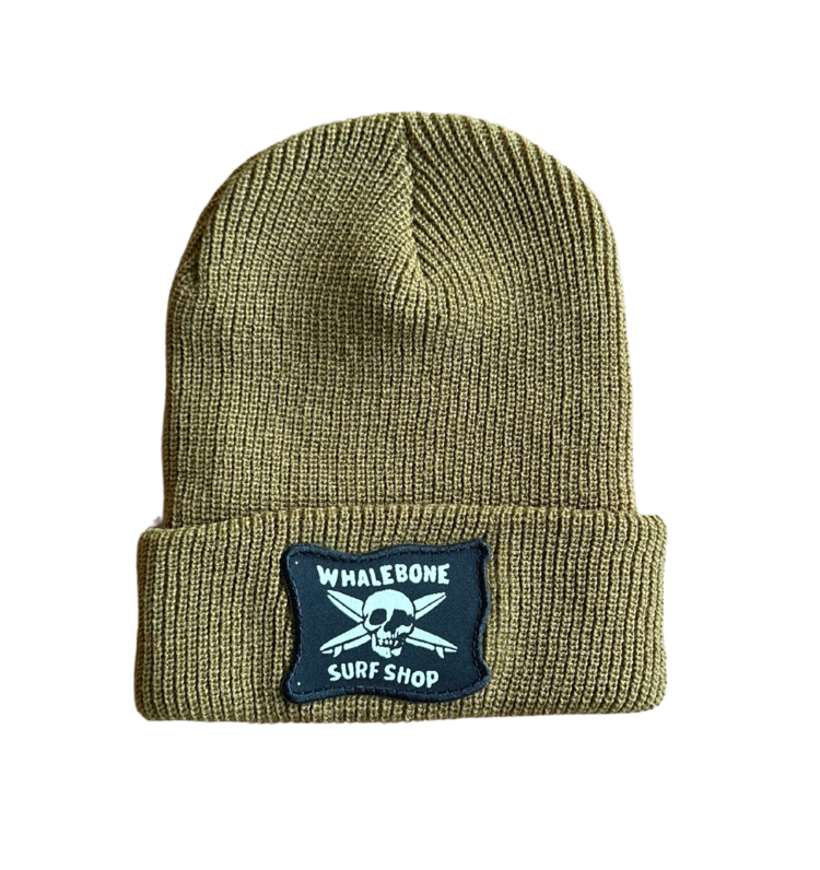 WHALEBONE LOGO WAYBACK FLAG WAFFLE KNIT BEANIE