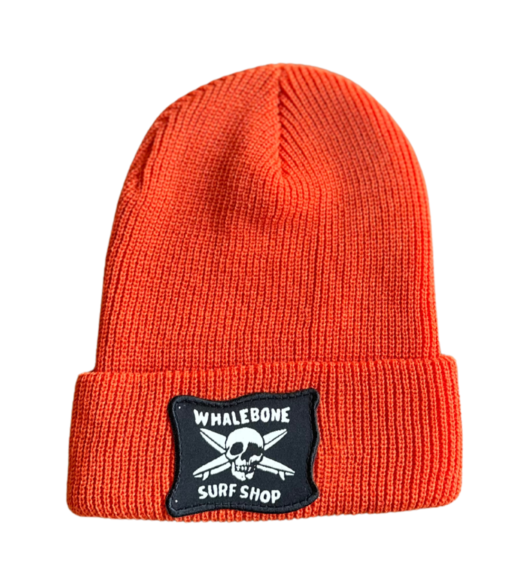 WHALEBONE LOGO WAYBACK FLAG WAFFLE KNIT BEANIE