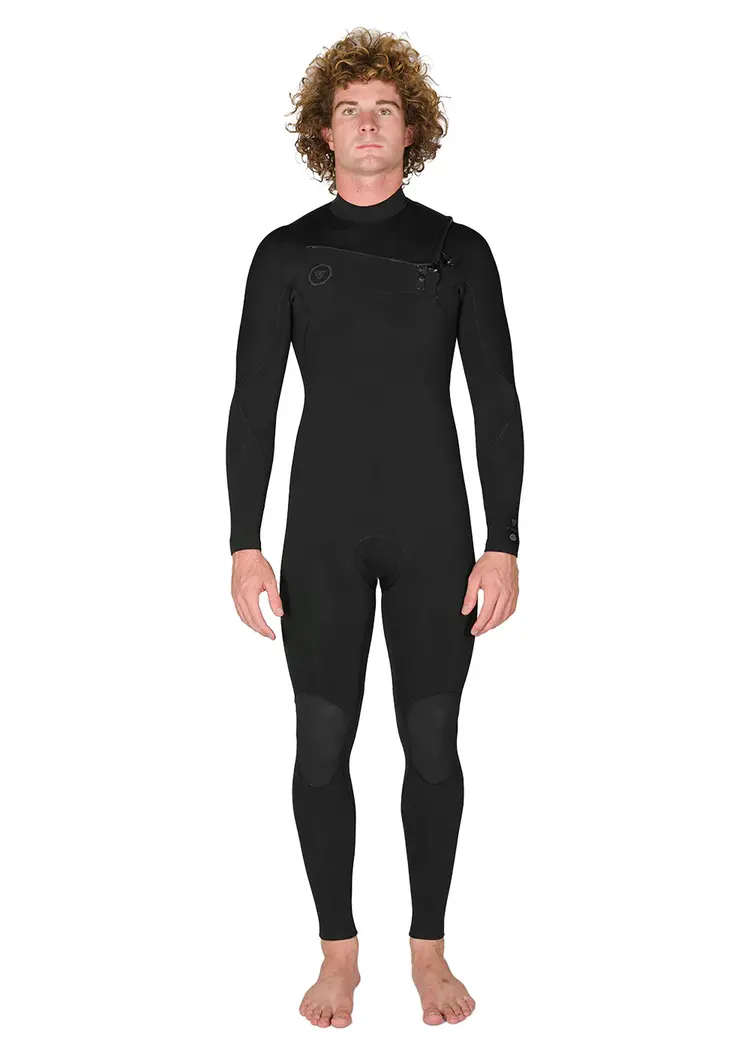 VISSLA 7 SEAS 4-3 FULL CHEST ZIP WETSUIT - TONAL LOGOS