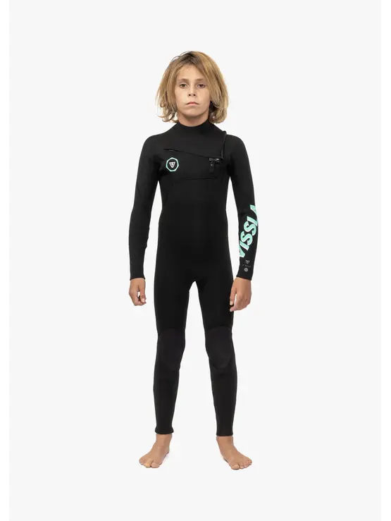 VISSLA 7 Seas Boys 4-3 Full Chest Zip Wetsuit (Size 8)