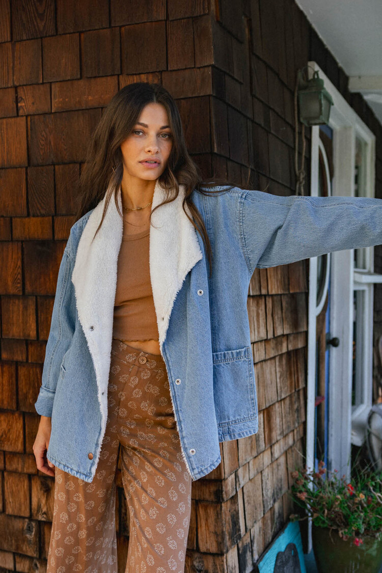 O'NEILL KORBYN HIGH PILE LINED DENIM JACKET