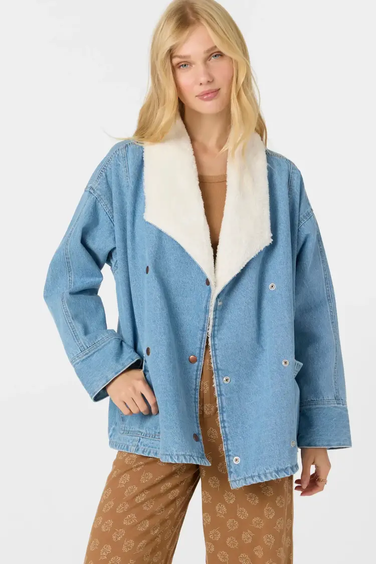 O'NEILL KORBYN HIGH PILE LINED DENIM JACKET