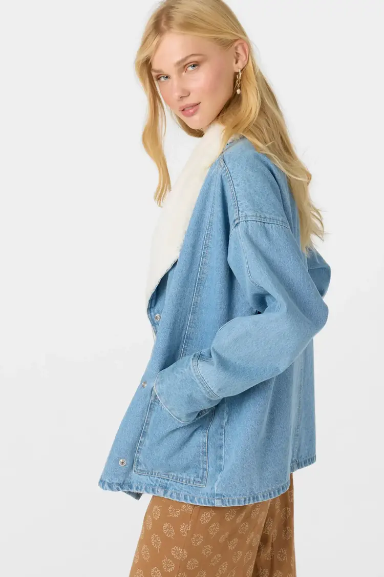 O'NEILL KORBYN HIGH PILE LINED DENIM JACKET
