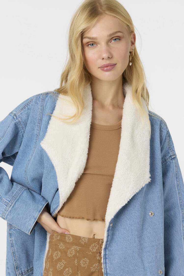 O'NEILL KORBYN HIGH PILE LINED DENIM JACKET