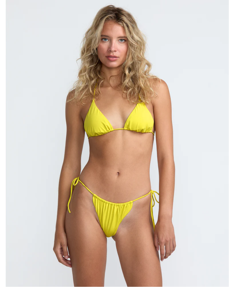 RVCA SOLID SLIDE TIE SKIMPY BIKINI BOTTOM