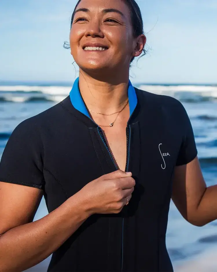 SEEA  WANDA YULEX REVERSIBLE SURF SUIT - BLACK/BLUE